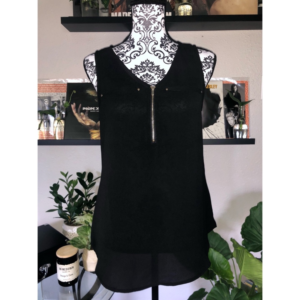 ⭐️Semi Sheer Tank Top with Gold Accents